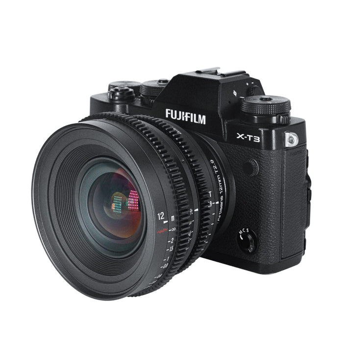 7artisans 12mm T2.9 APS-C Ultra Wide Angle Cine Lens, Fujifilm X Mount, Black