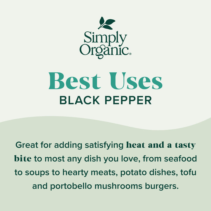 Simply Organic Pepper, Black Medium Grind, 2.31 oz