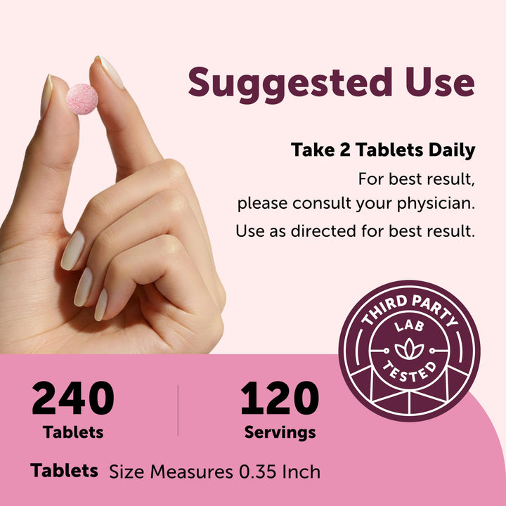 Micro Ingredients Vitamin B12 Methylcobalamin Sublingual Tablets, Strawberry, 5000 mcg, 180 Count