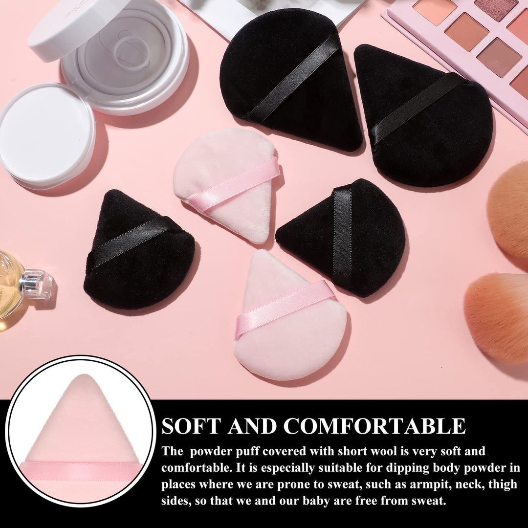 Maitys Triangle Powder Puff, Black, Pink, 12 Count