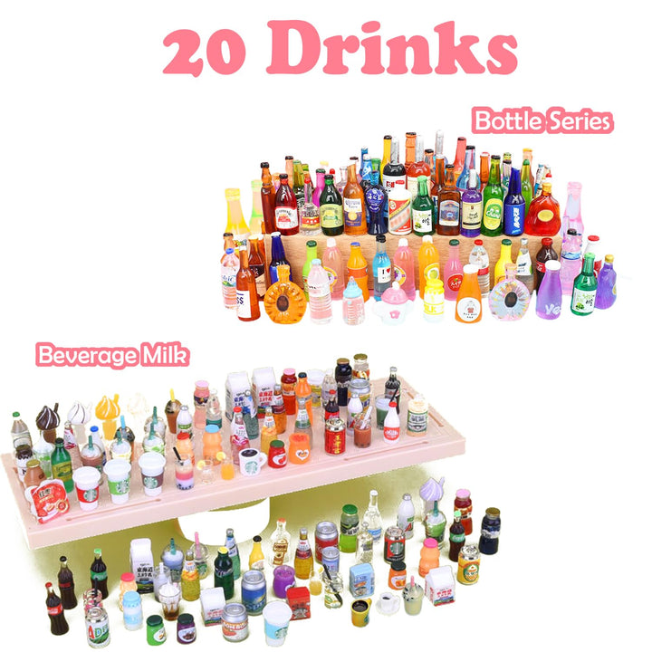 HOLABONITA Miniature Food and Drink Bottles, 150 Count
