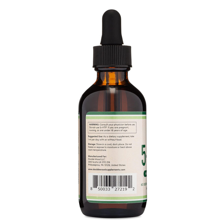 Double Wood Supplements 5-HTP Liquid Drops, 50 mg, 60 Count