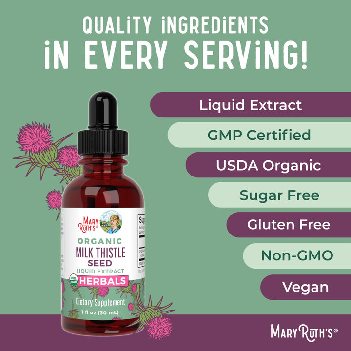MARYRUTH'S Milk Thistle Seed Liquid Extract Drops, 1 fl oz