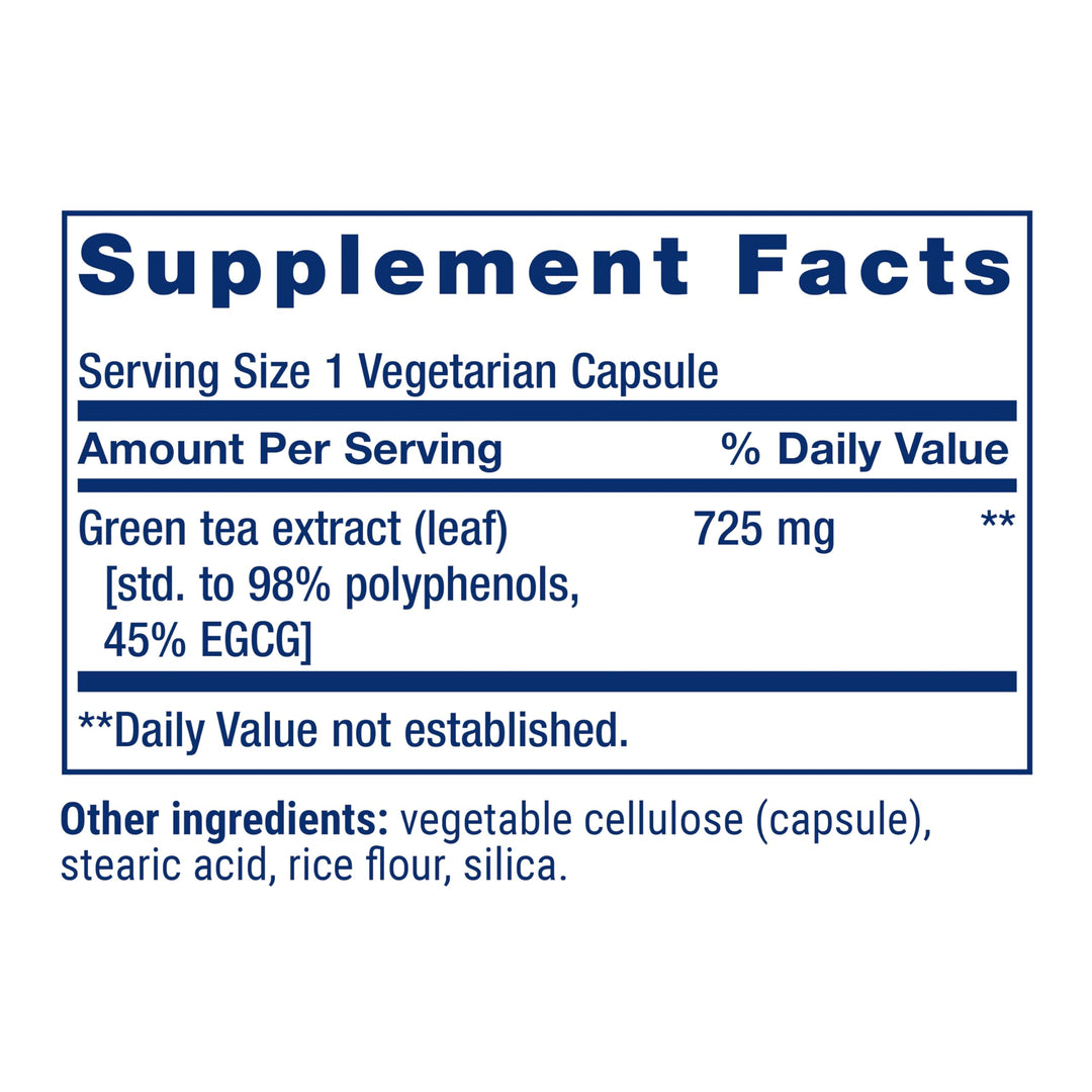 Life Extension Mega Green Tea Extract, Lightly Caffeinated, 100 Count