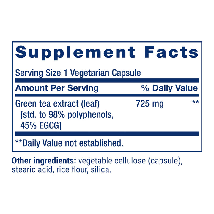 Life Extension Mega Green Tea Extract, Lightly Caffeinated, 100 Count