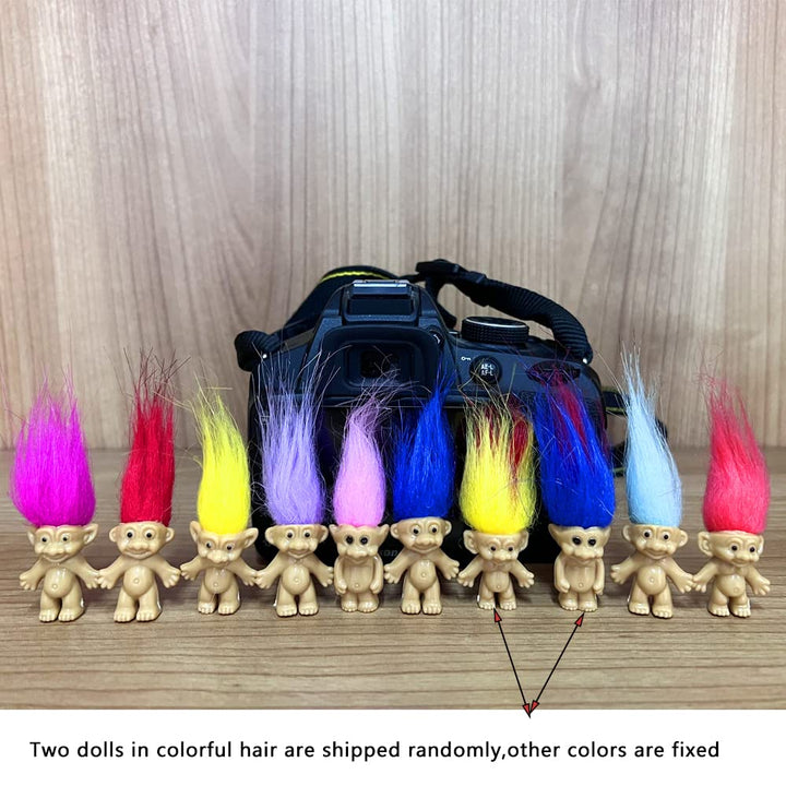 Yintlilocn Mini Troll Doll, Assorted, 10 Count