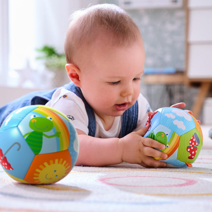 HABA Rainbow Soft Baby Ball, 4.5 in