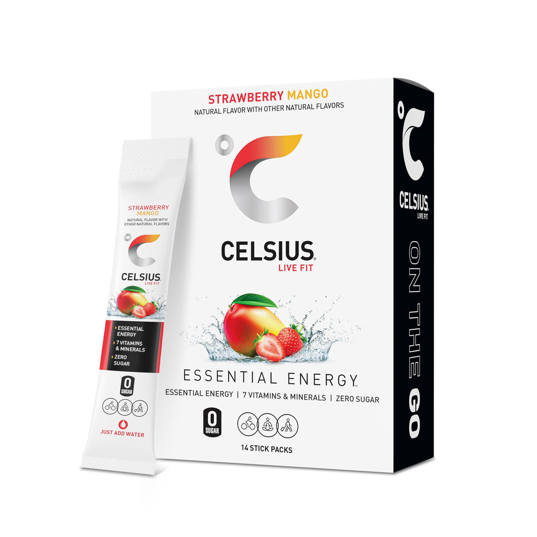 CELSIUS On The Go Energy Drink Mix, Strawberry Mango, 14 Count