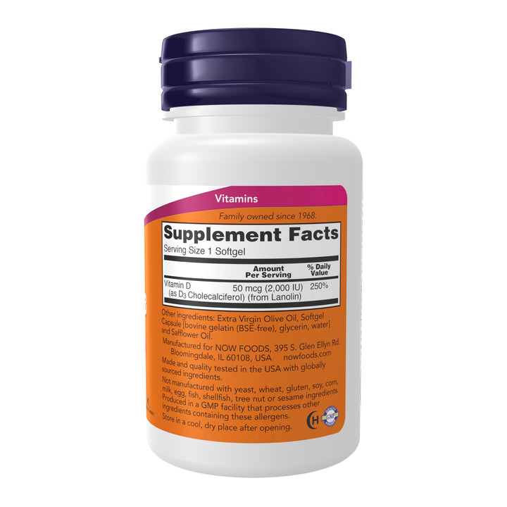 NOW Vitamin D3 2000 IU, 120 Count