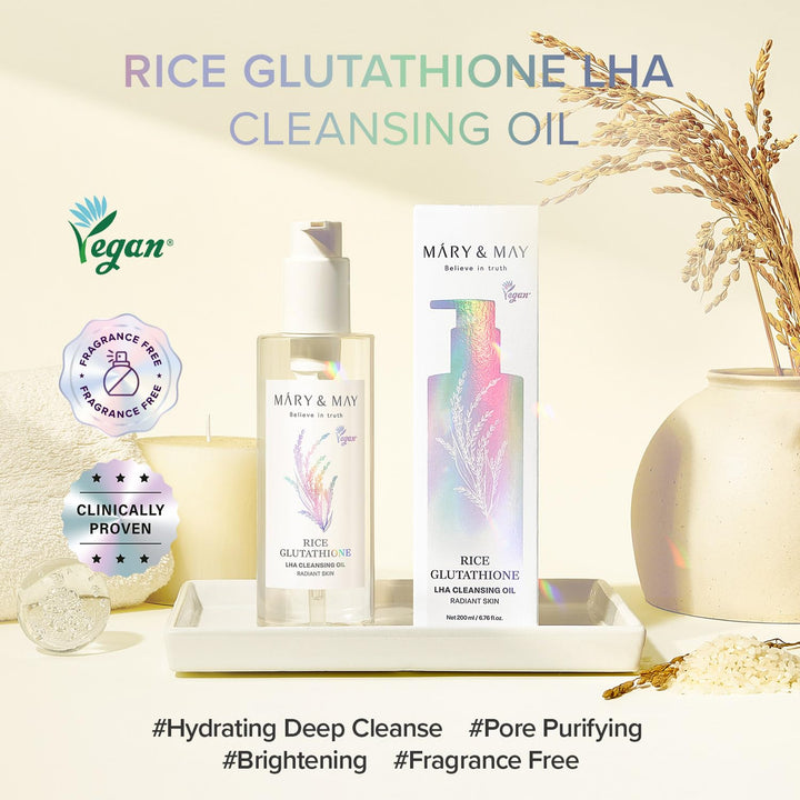 Mary&May Rice Glutathione LHA Cleansing Oil, 6.76 fl oz