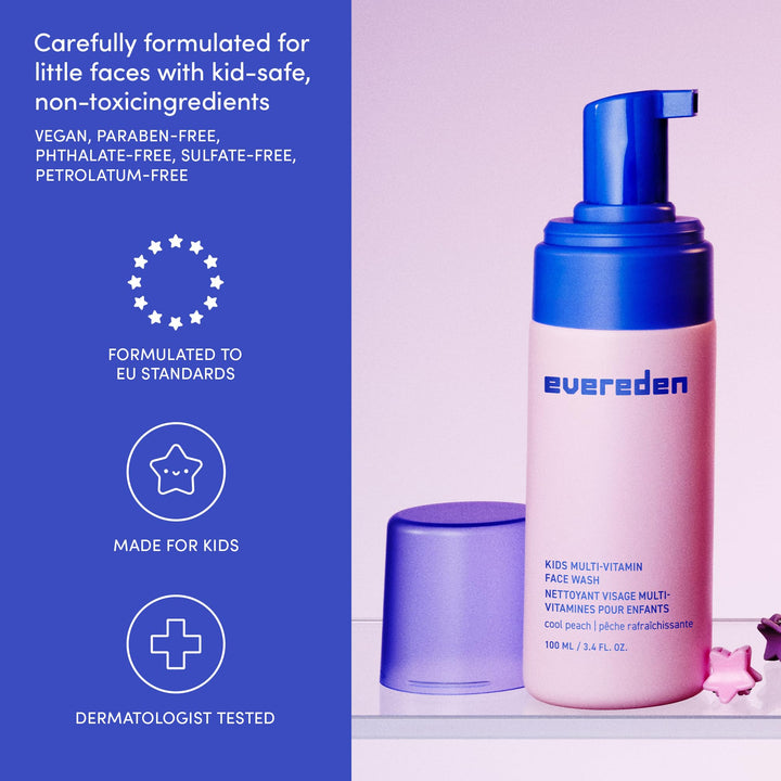 Evereden Kids Multi-Vitamin Face Wash, Peach