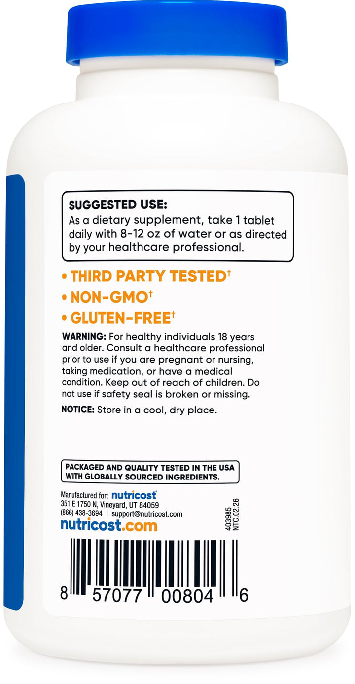 Nutricost Sodium Chloride Tablets, 1000 mg, 240 Count