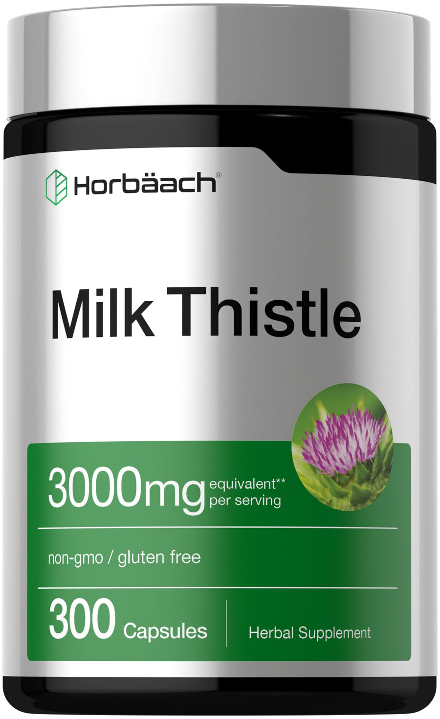 Horbäach Milk Thistle Extract, 3000 mg, 300 Count