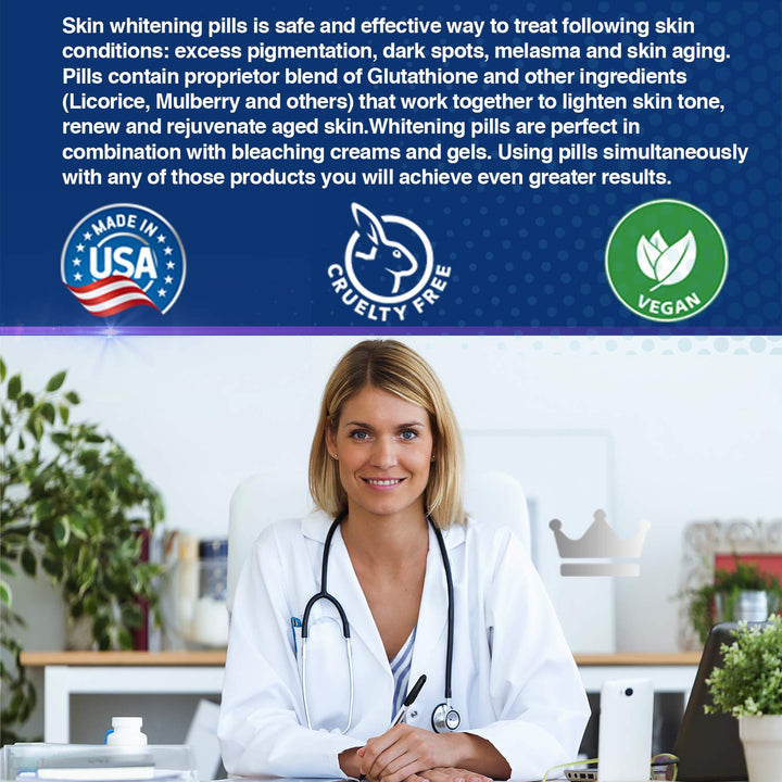Northern Crown Glutathione Whitening Pills, 2000 mg, 120 Count