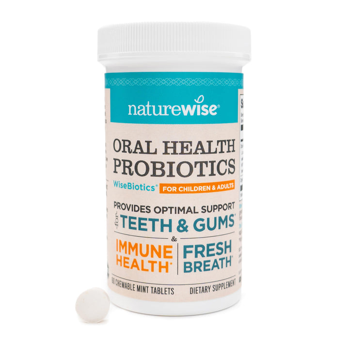 NatureWise Oral Health Chewable Probiotics, Natural Mint, 50 Count
