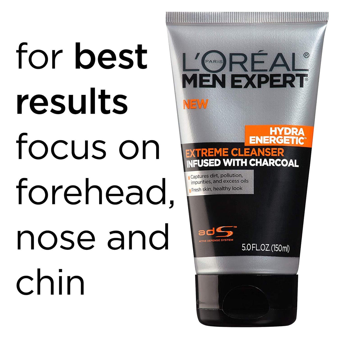 L'Oreal Paris Men Expert Hydra Energetic Facial Cleanser, Charcoal, 5 fl oz