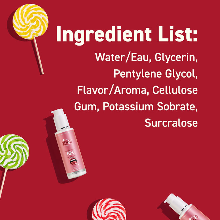 XESSO Edible Flavored Gel Lube, Fruity Lollipop, 4 fl oz