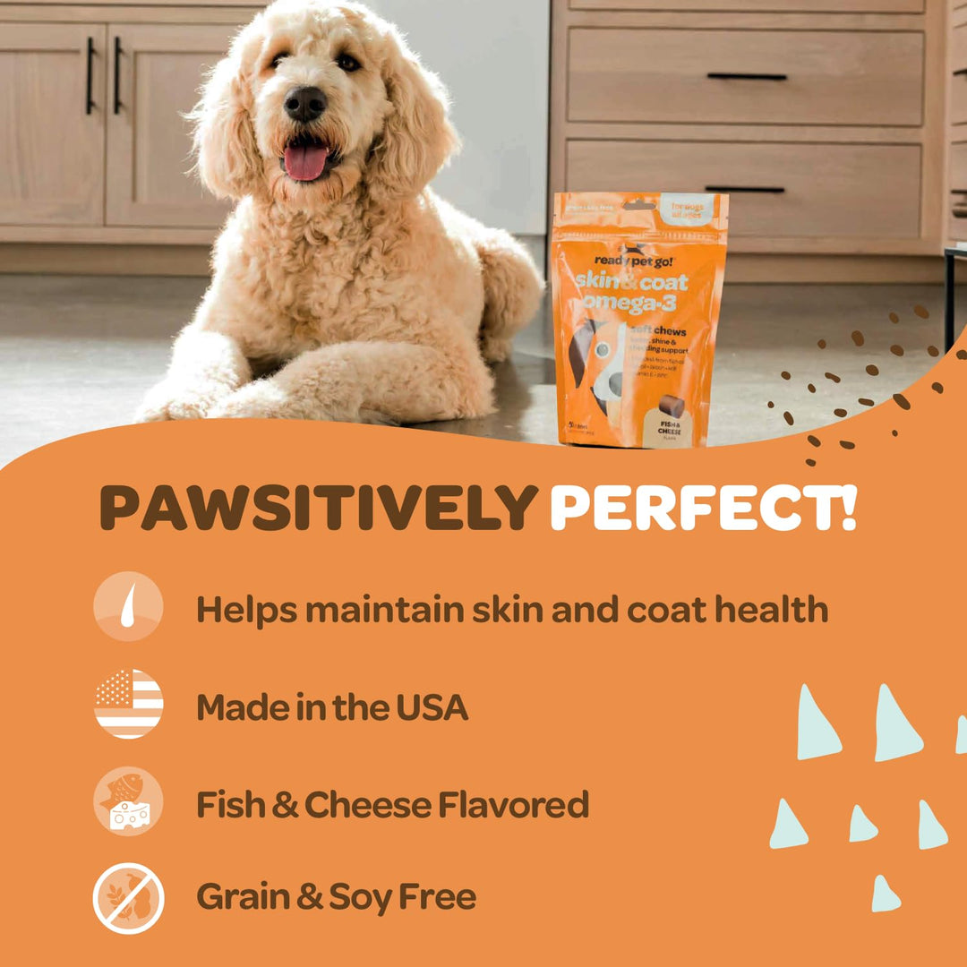Ready Pet Go! Omega 3 Dog Supplement, 90 Count