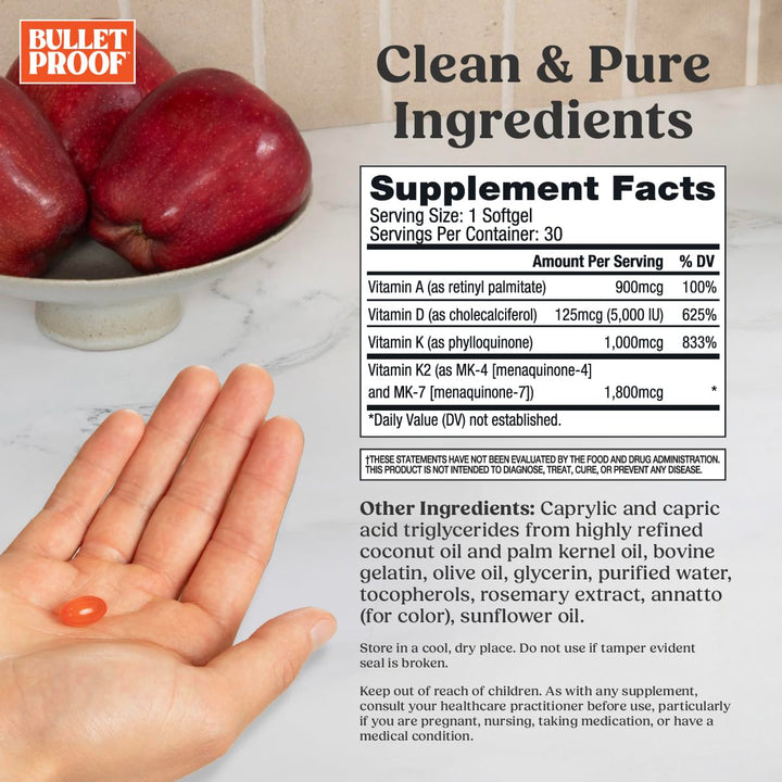 Bulletproof Vitamins A-D-K, 30 Count