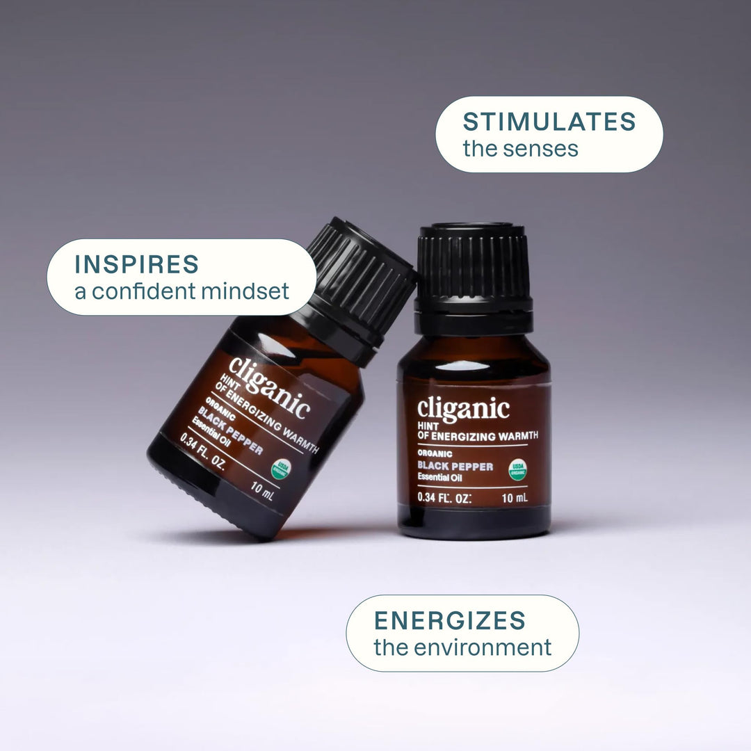 Cliganic Organic Black Pepper Essential Oil, 100% Pure, 1 fl oz