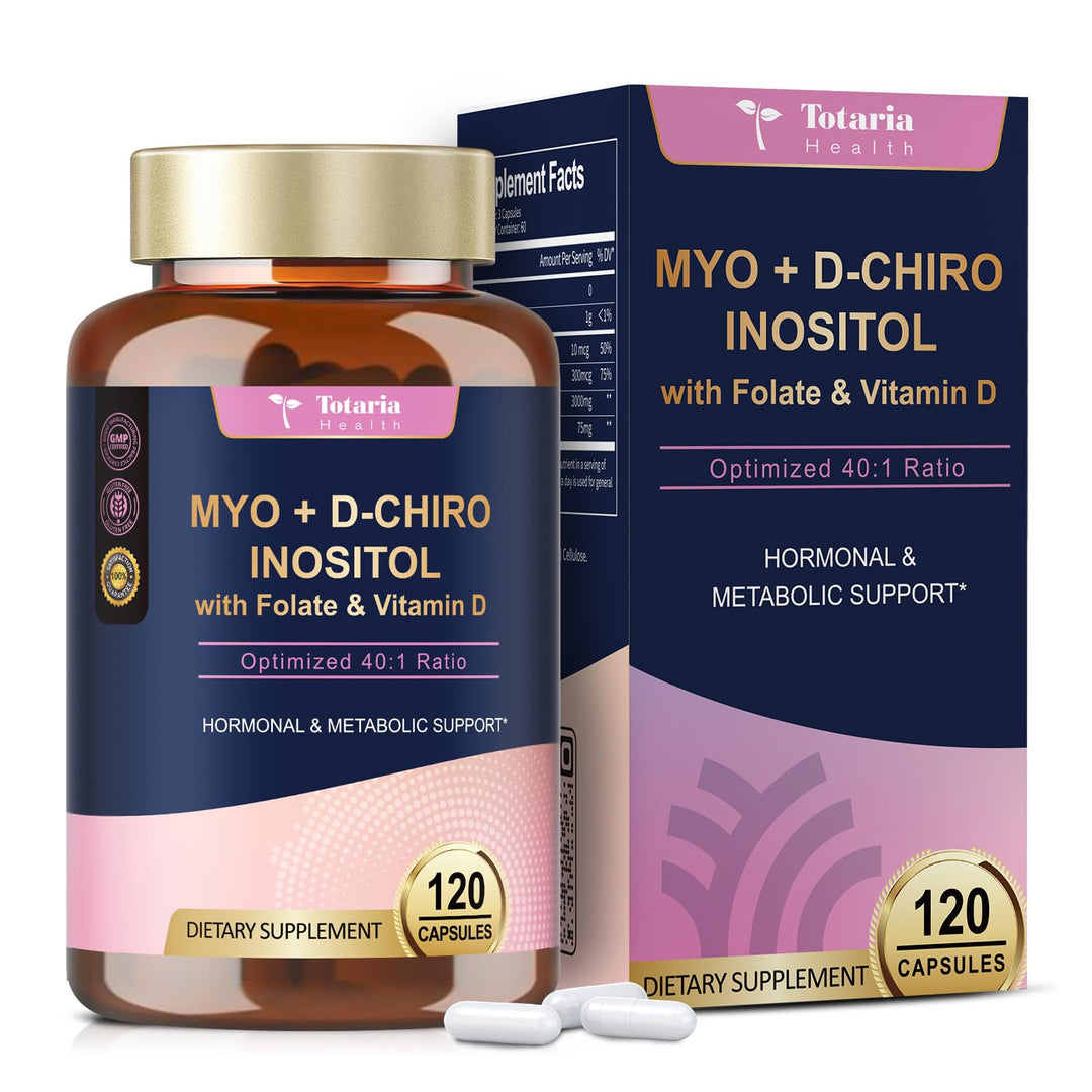 Totaria Myo-Inositol & D-Chiro Inositol Supplement Capsules, 3075 mg, 120 Count