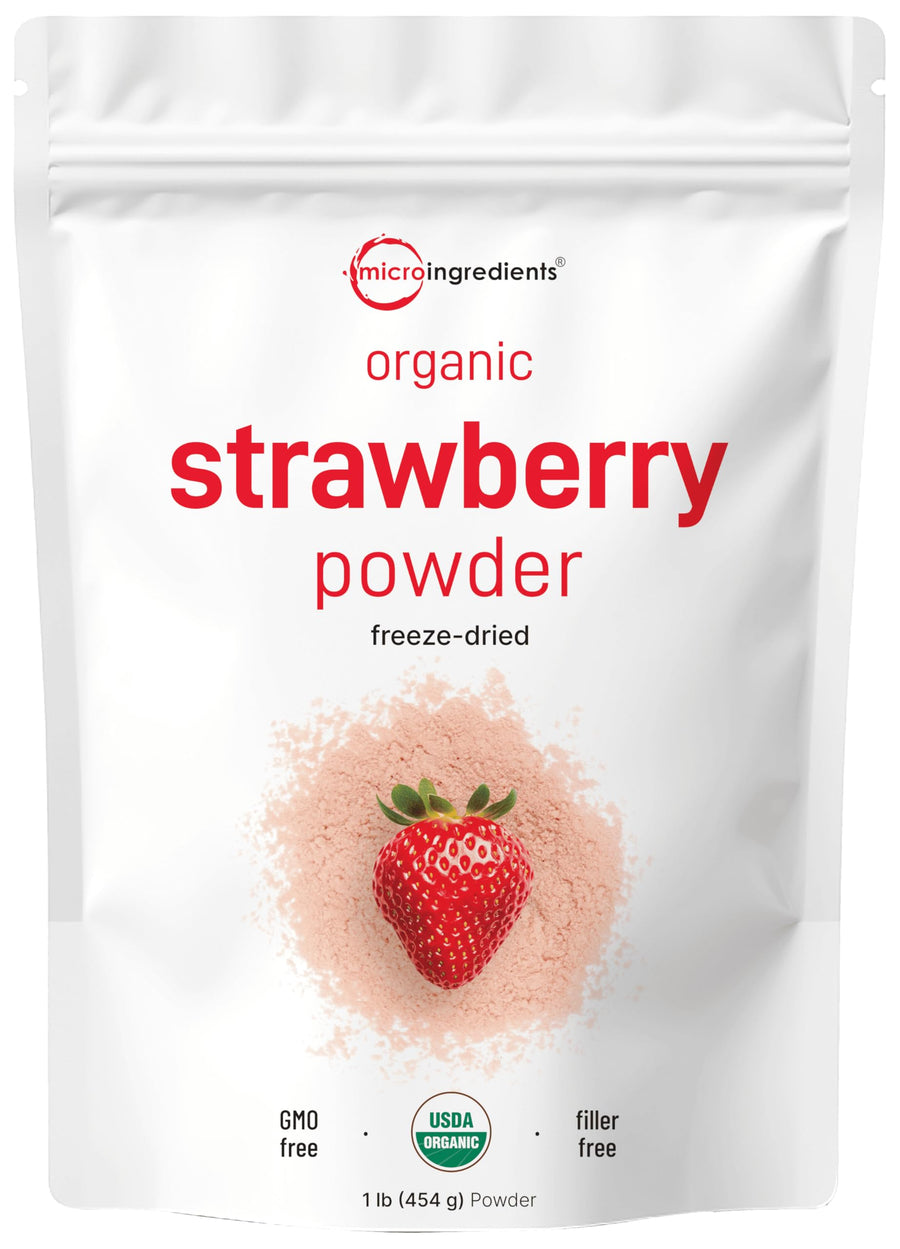 Micro Ingredients Organic Freeze-Dried Strawberry Powder, 1 lb
