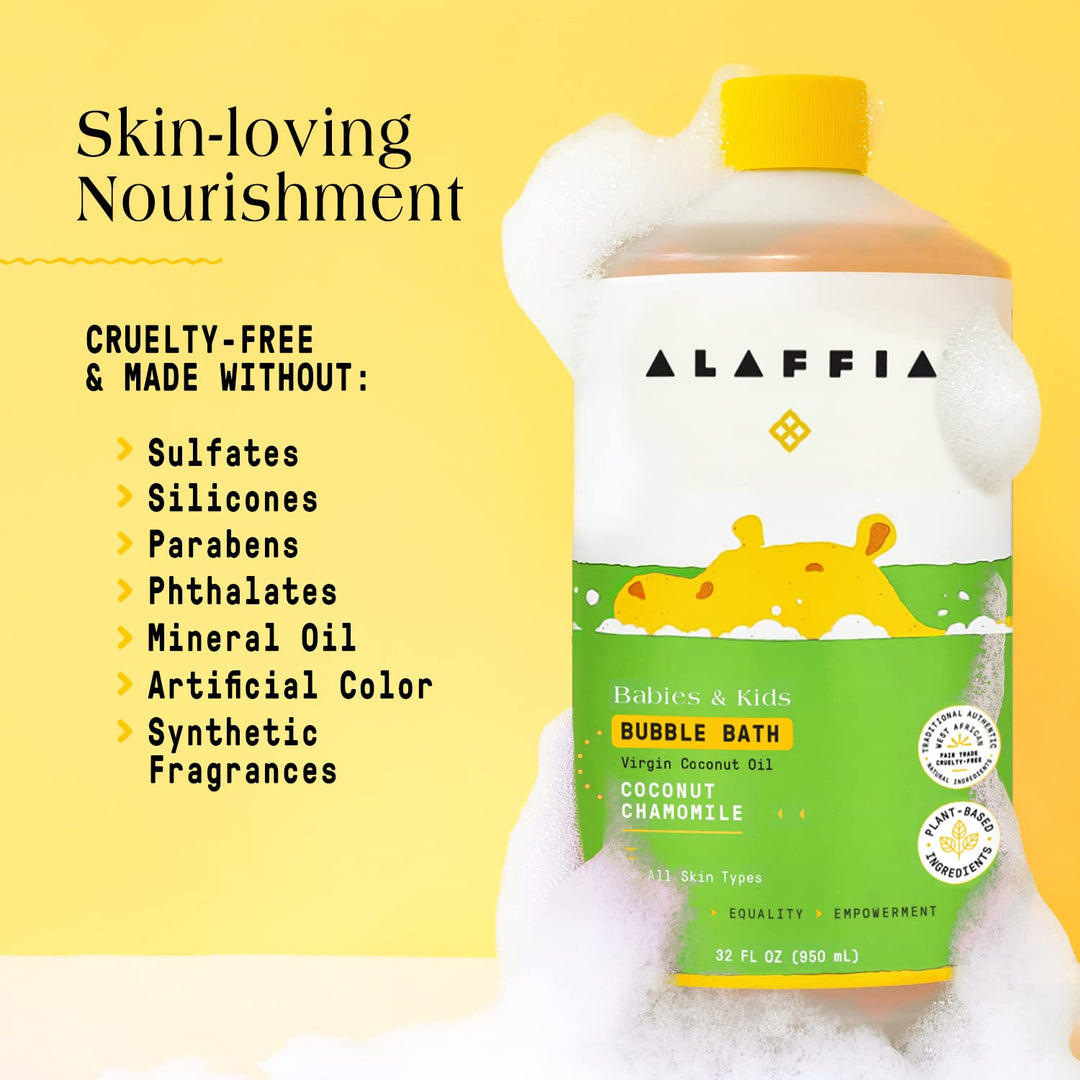 Alaffia Babies & Kids Bubble Bath, Coconut Chamomile, 32 fl oz