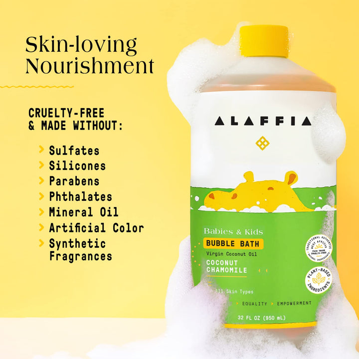 Alaffia Babies & Kids Bubble Bath, Coconut Chamomile, 32 fl oz
