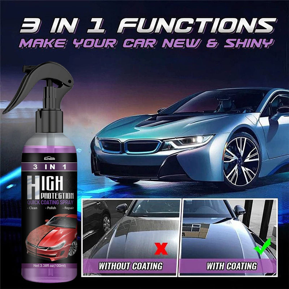 3 in 1 High Protection Quick Car Coating Spray, 100 ml, Pack of 1