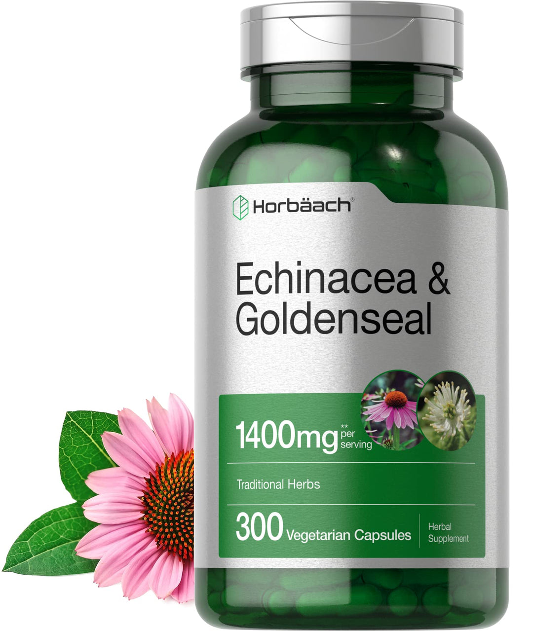Horbäach Echinacea Goldenseal Supplement, 300 Count