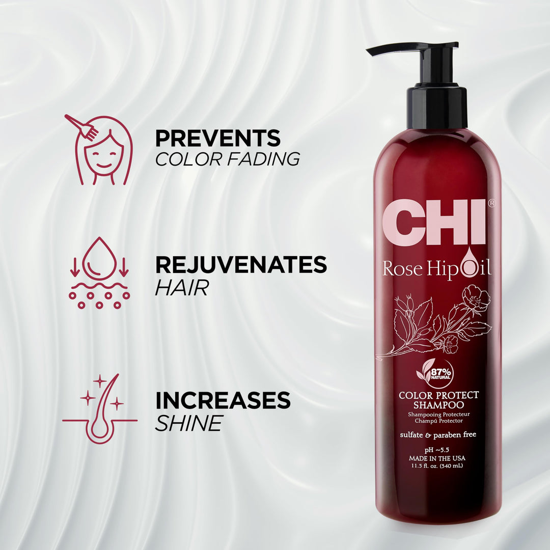 CHI Rosehip Oil Protecting Shampoo, 11.5 fl oz