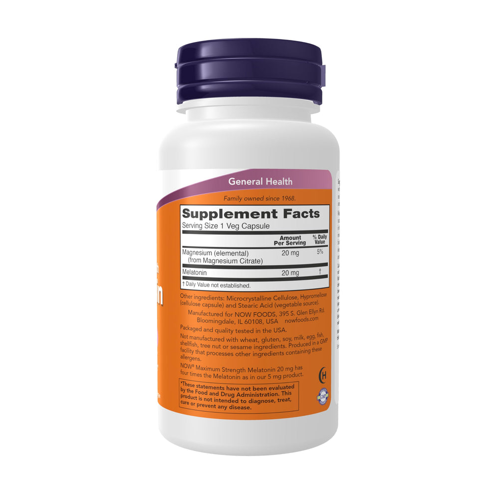 NOW Melatonin 20 mg, 90 Count