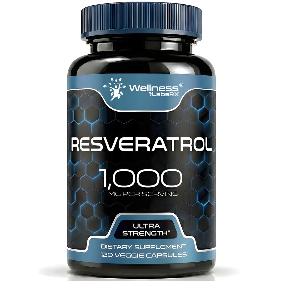 WELLNESS LABSRX Trans-Resveratrol Supplement, 1000mg, 120 Count