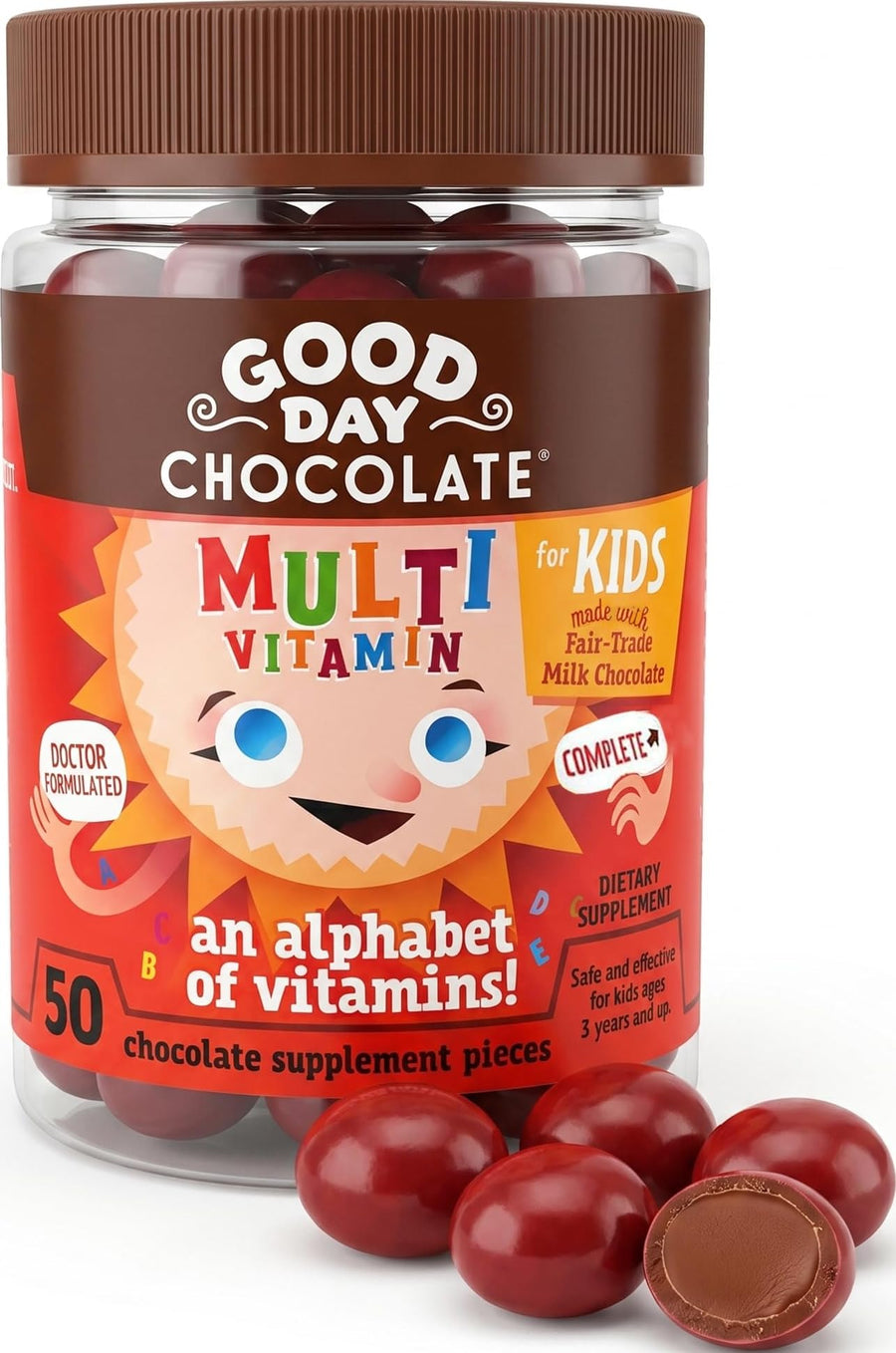 Good Day Chocolate Kids Multivitamin, Chocolate, 50 Count