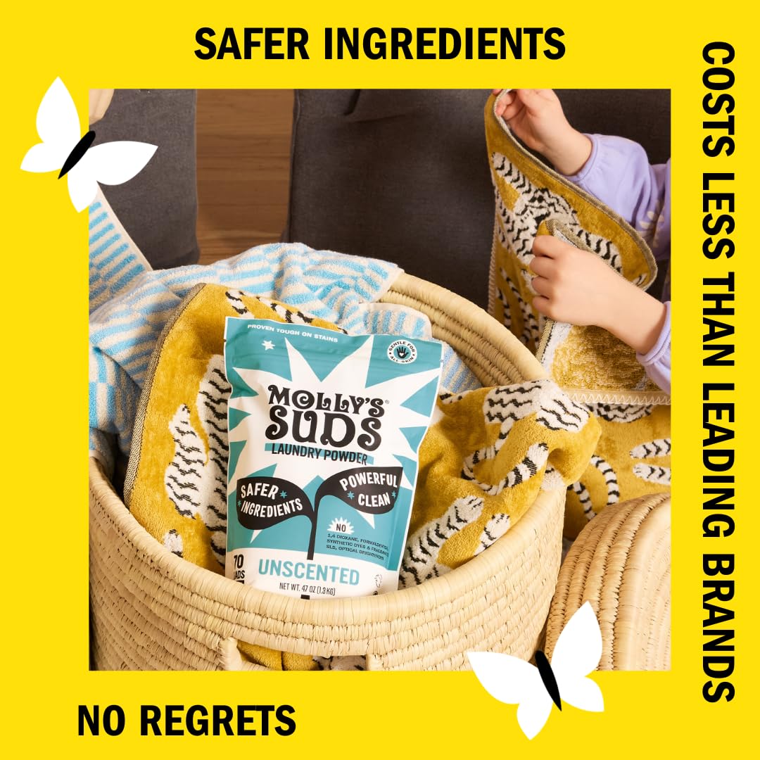 Molly's Suds Original Laundry Detergent Powder, Unscented, 70 Loads