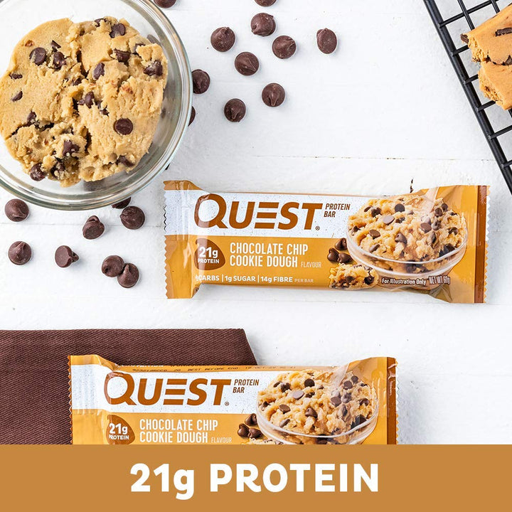 Quest Protein Bar, Chocolate Chip Cookie Dough, 12 Count