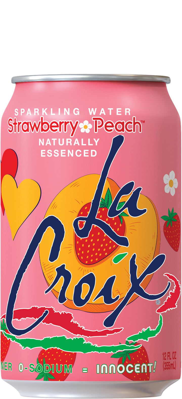 La Croix Sparkling Water, Strawberry Peach, 12 fl oz, Pack of 8