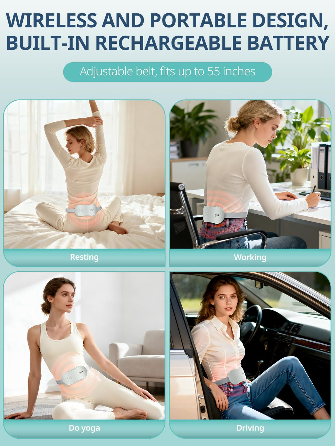 Slimpal Portable Heating Pad, Light Grey