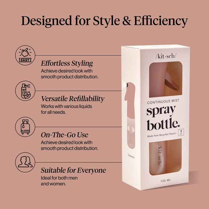 Kitsch Continuous Spray Bottle for Hair, Terracotta, 150 ml