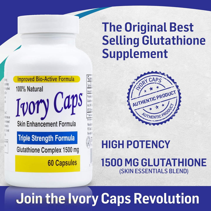 Ivory Caps Glutathione Complex, Maximum Potency, 1500 mg