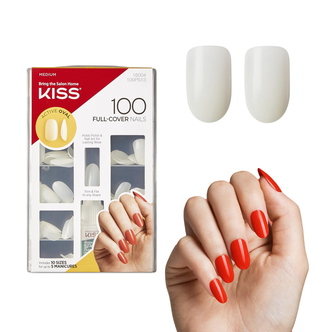 KISS Full Cover Oval Nails, 100 Count