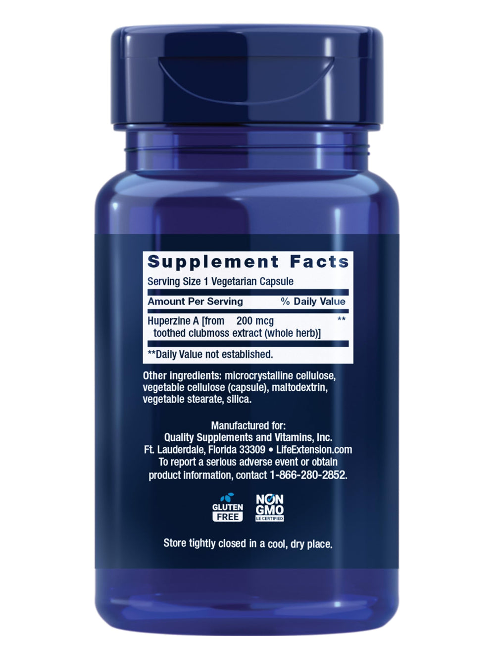 Life Extension Huperzine A Capsules, 200 mcg, 60 Count