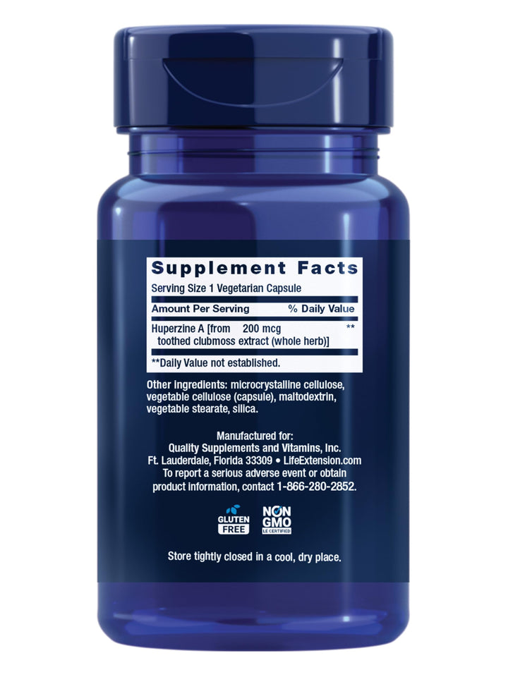 Life Extension Huperzine A Capsules, 200 mcg, 60 Count
