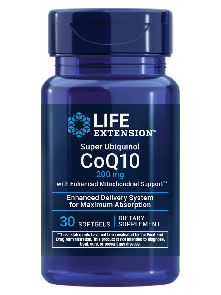 Life Extension Super Ubiquinol CoQ10 Softgels, 200 mg, 30 Count