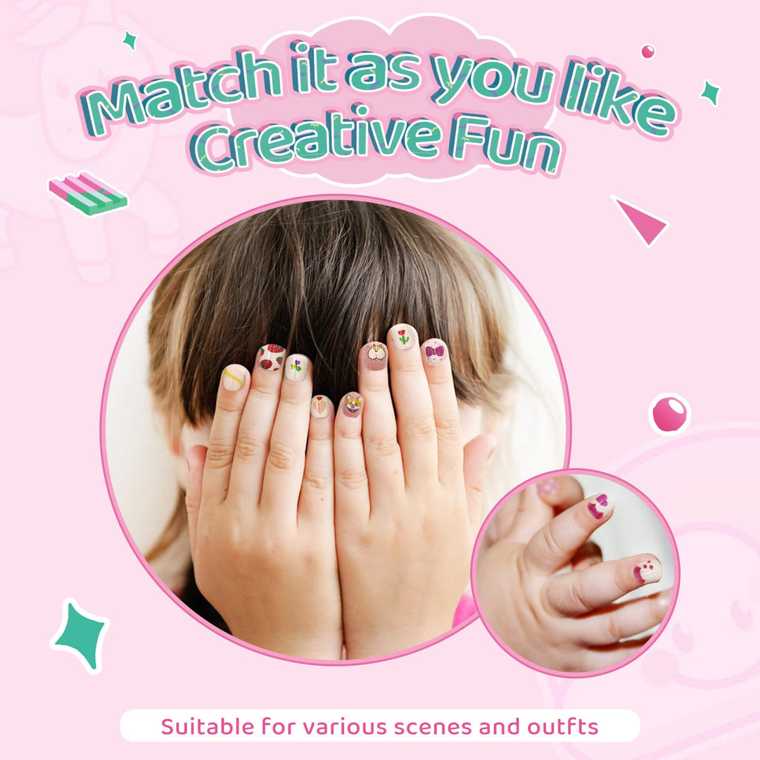 SeseBee Kids Press On Nails, Unicorn, 144 Count