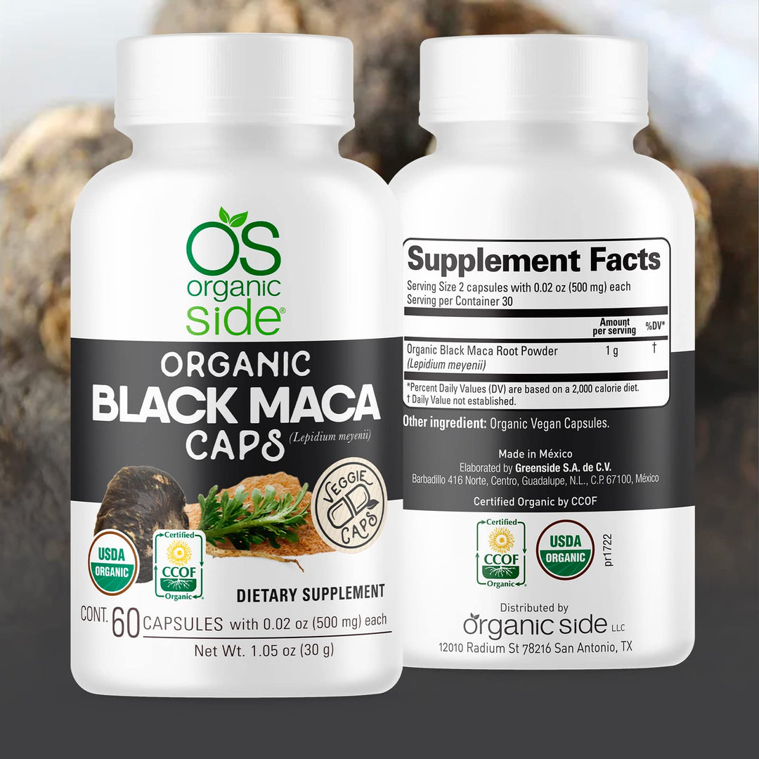 OS Organic Side Black Maca Capsules, 60 Count