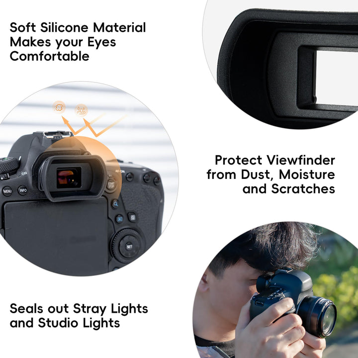 Kiorafoto Soft Silicone Camera Viewfinder Eyecup for Canon EOS