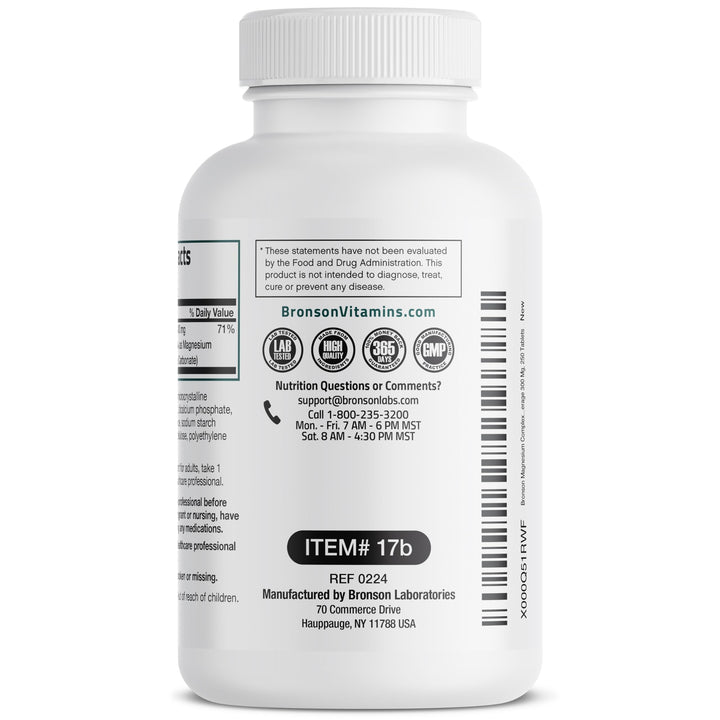 Bronson Magnesium Complex Maximum Coverage, 300 mg, 250 Count