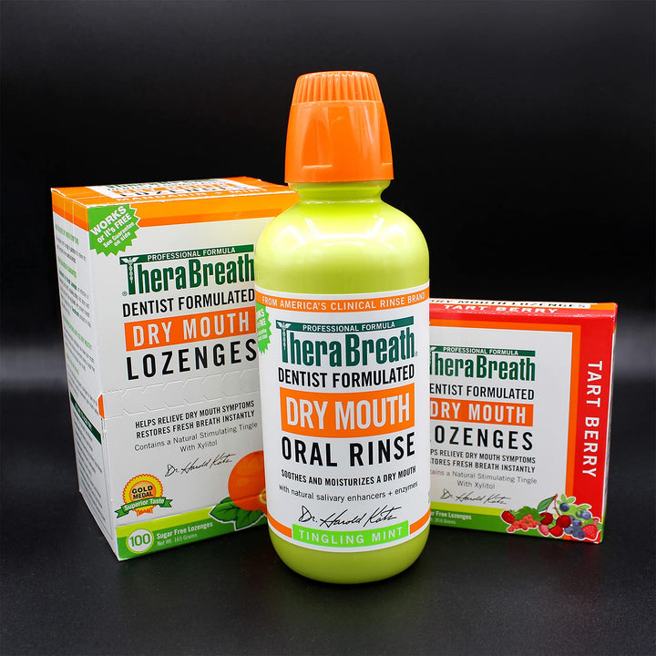 TheraBreath Dry Mouth Lozenges, Tart Berry, 100 Count