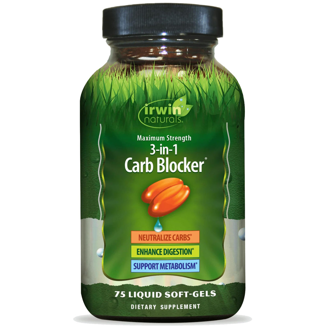 Irwin Naturals Maximum Strength 3-in-1 Carb Blocker, 75 Count